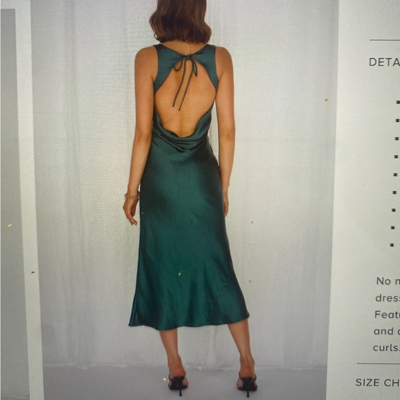 Hello Molly - Teal Midi Satin Dress (US 4) - Picture 2 of 8